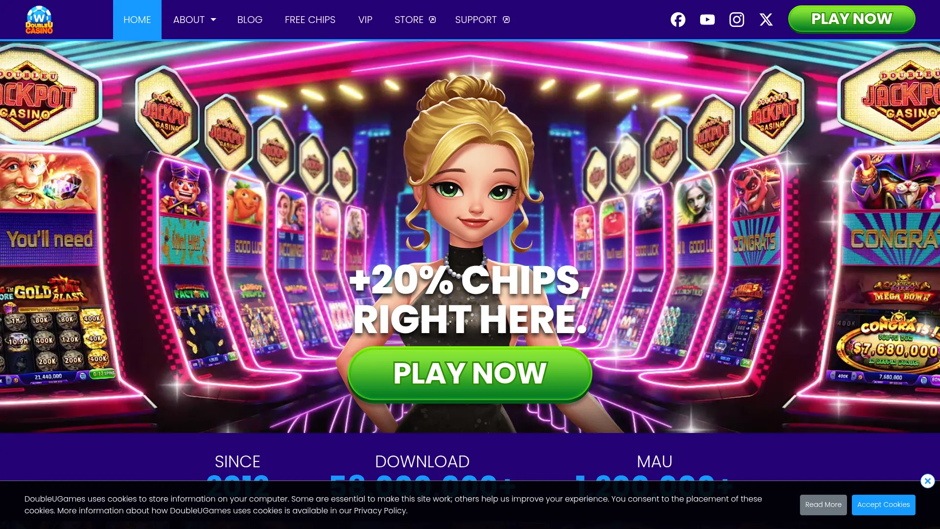 DoubleU Casino desktop view